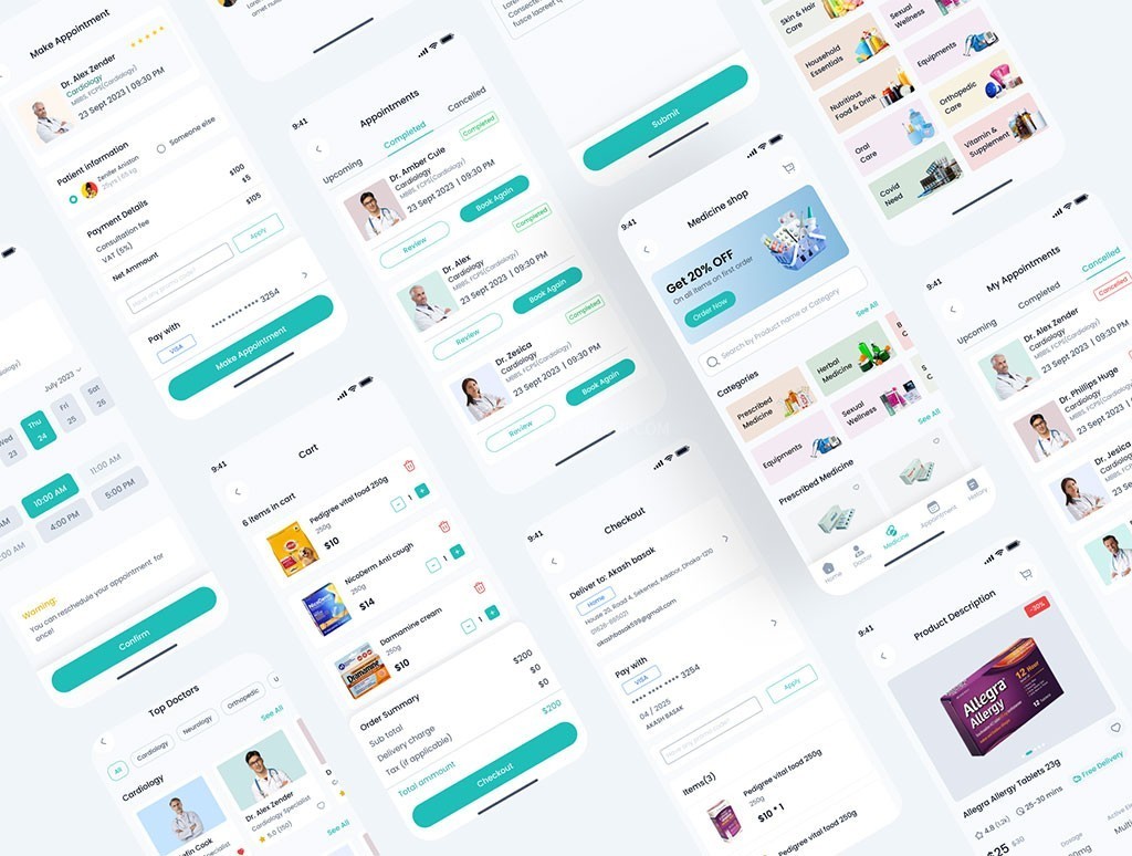 高端在线医疗问诊药房App UI套件